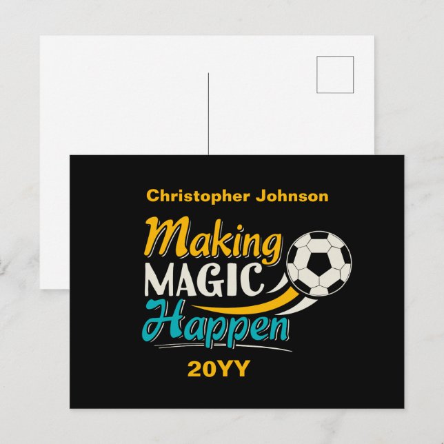 Postal El fútbol hace que la magia suceda (Anverso / Reverso)