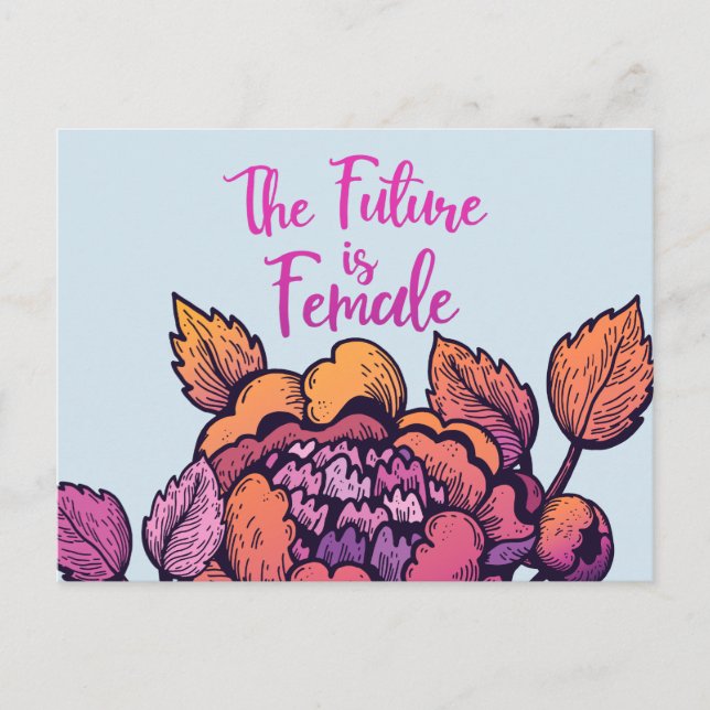 Postal El futuro es la escritura femenina (Anverso)