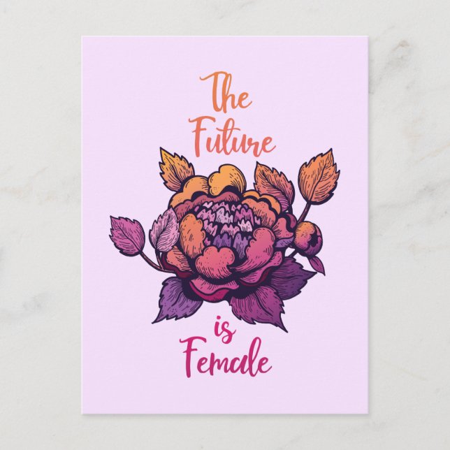 Postal El futuro es la letanía feminista femenina (Anverso)