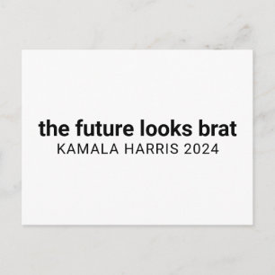 Postal El futuro se ve blanco brat kamala harris 2024