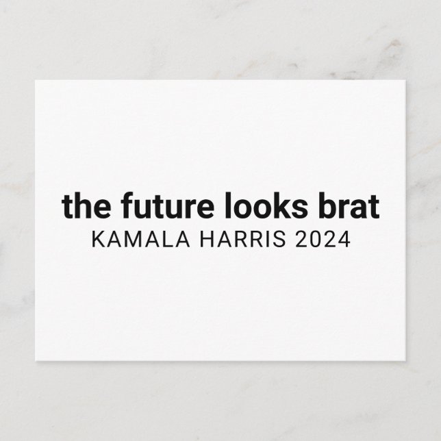 Postal El futuro se ve blanco brat kamala harris 2024 (Anverso)