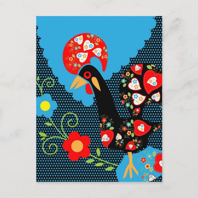 Postal El gallo de Portugal (Anverso)
