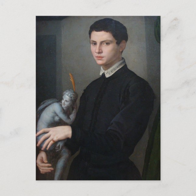 Postal El gargoyle o el cupido oscuro en este perturbador (Anverso)