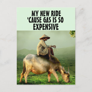 POSTAL EL GAS ES TAN COSTOSO HOMBRE DIVERTIDO EN LA TARJE