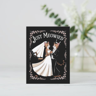 Postal El gato Boda real es gracioso solo las parejas cas