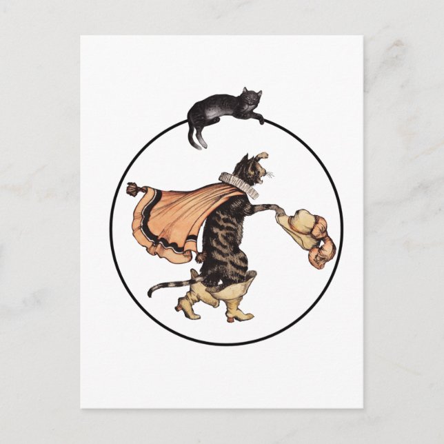 Postal El gato con botas (1921),  (Anverso)