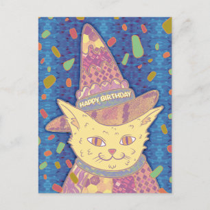 Postal El gato de cumpleaños