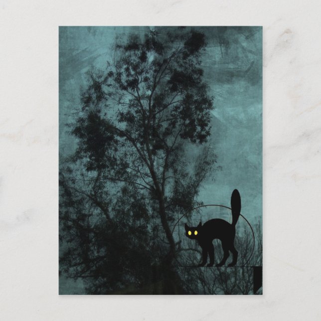 Postal El gato de la bruja (Anverso)