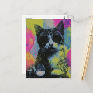 Postal El gato de la fiesta