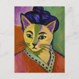 Postal El gato de la franja verde – Inspirado en el fauvi