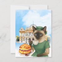El gato de Londres está tomando una taza de té en 