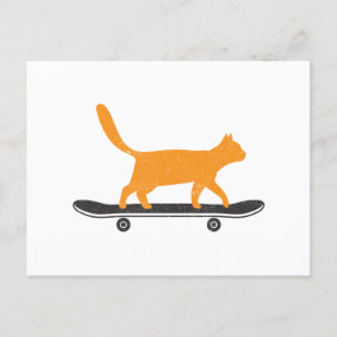 Postal El gato del Skateboard