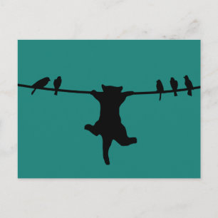 Postal El gato depende del cable de alimentación