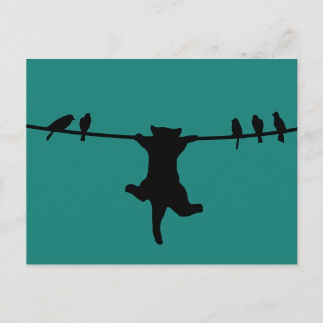 Postal El gato depende del cable de alimentación (Anverso)