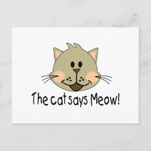 Postal El gato dice miau