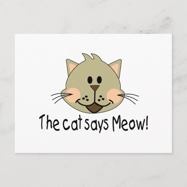 Postal El gato dice miau (Anverso)