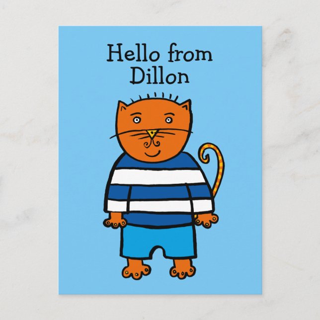 Postal El gato Dillon personalizado (Anverso)