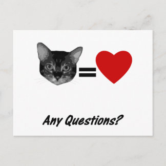 Postal El gato es igual a amor