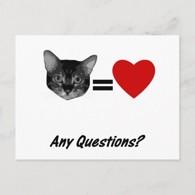 Postal El gato es igual a amor (Anverso)