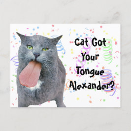 Postal ¿El Gato fiesta Tiene Su Lengua?