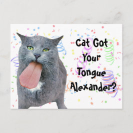 Postal ¿El Gato fiesta Tiene Su Lengua?