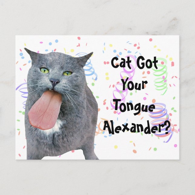Postal ¿El Gato fiesta Tiene Su Lengua? (Anverso)
