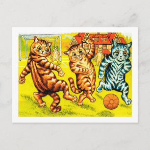 Postal El gato juega al fútbol, Louis Wain