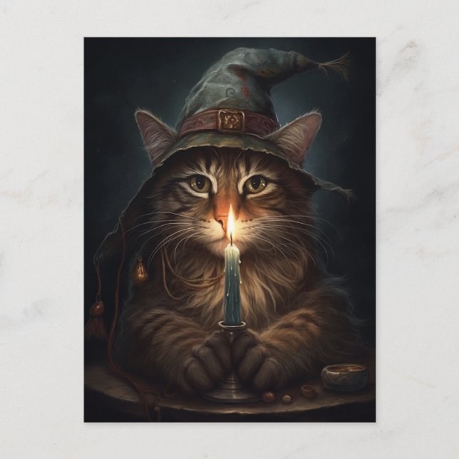Postal El gato Magick (Anverso)
