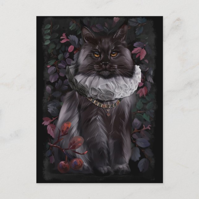 Postal El gato Maine Coon vestido con un antiguo traje ar (Anverso)