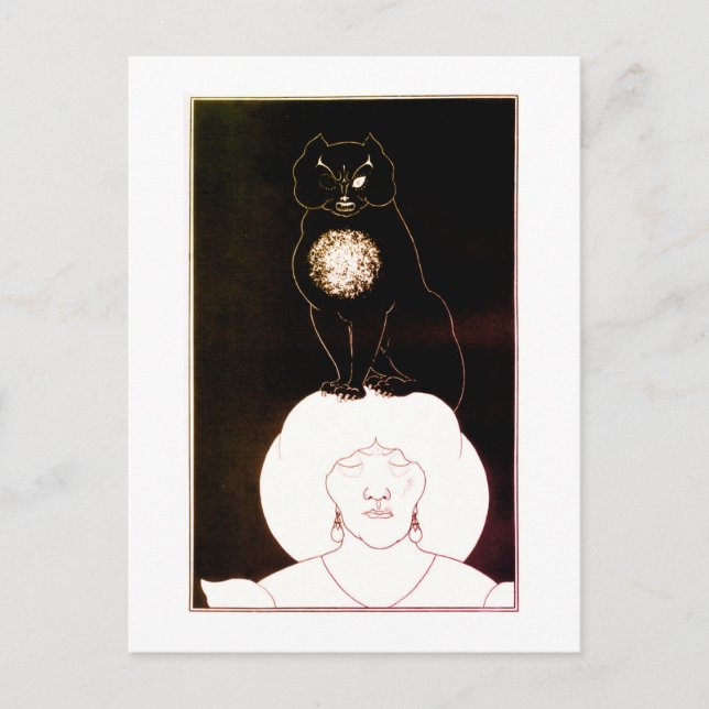 Postal El gato negro, Aubrey Beardsley (Anverso)