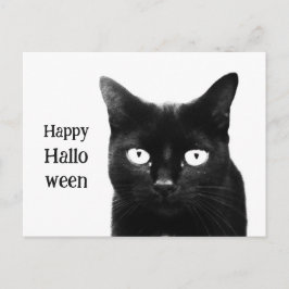 Postal El gato negro de Halloween