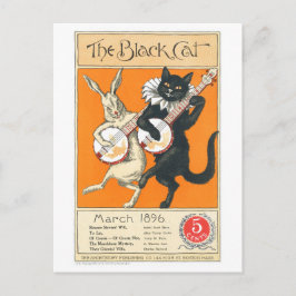 Postal El gato negro, marzo de 1896, arte de gatos vintag
