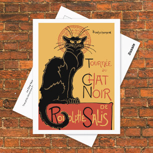 Postal El gato negro que anuncia el teófilo Steinlen
