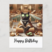 El gato se relaja en el spa