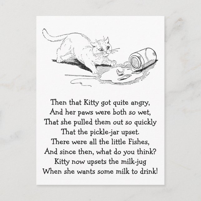 Postal El gato sobrepasa a Fish Jar (Anverso)