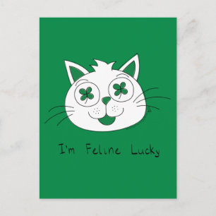 Postal El gato tiene suerte el Día de San Patricio