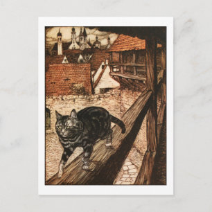 Postal El gato y el ratón en sociedad