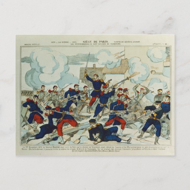 Postal El general Ducrot en la batalla de la Champigny (Anverso)