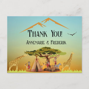 Postal El género revela a los animales africanos