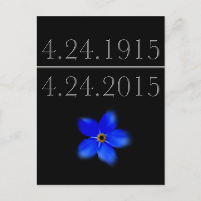 Postal El genocidio armenio no me olvida (Anverso)