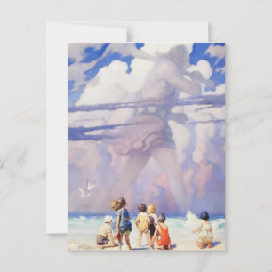 Postal "El gigante" arte de hadas por NC Wyeth