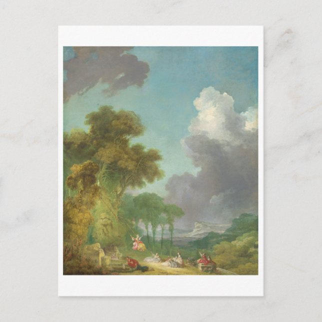 Postal El giro de Jean-Honore Fragonard (Anverso)