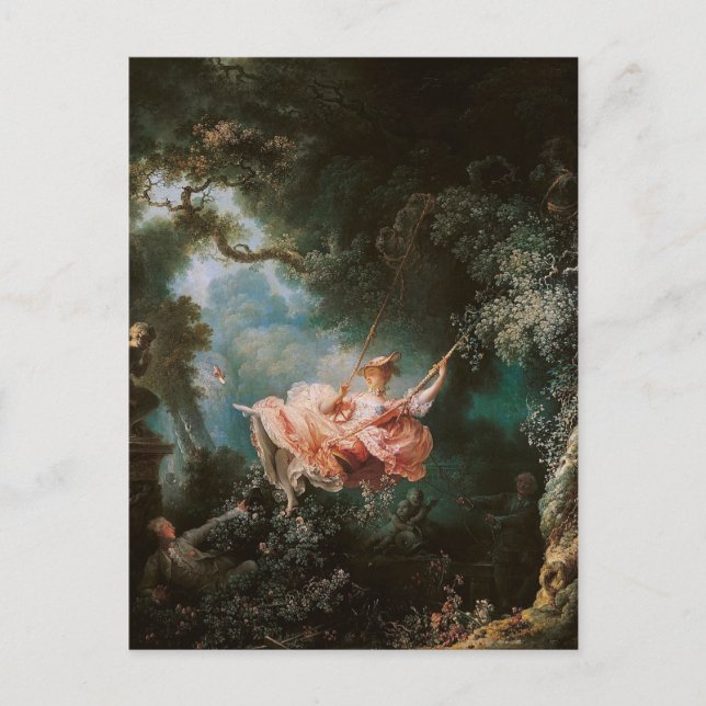 Postal El giro de Jean-Honoré Fragonard (Anverso)