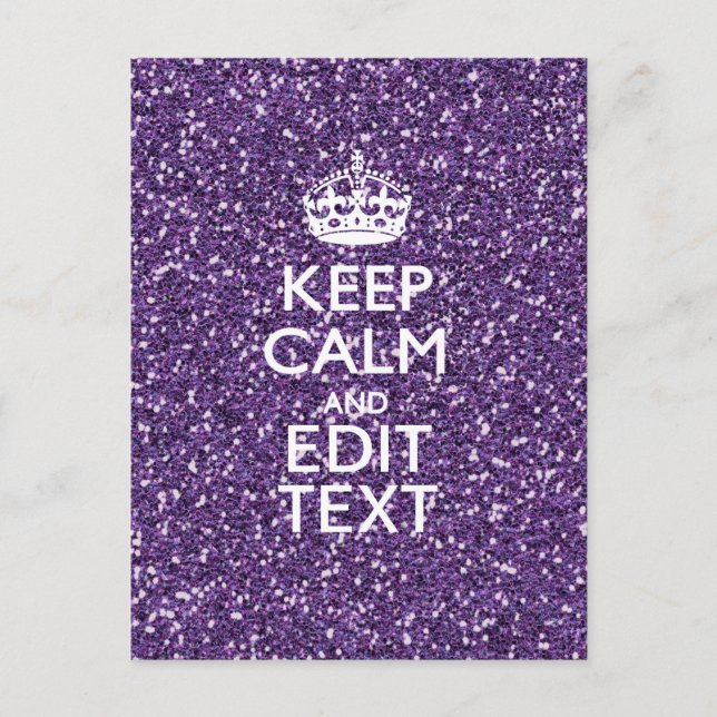 Postal El glamur morado mantiene la calma personalizada