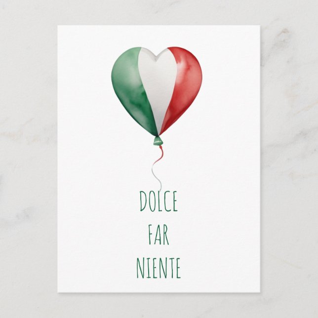 Postal El globo italiano Dolce Far Niente (Anverso)