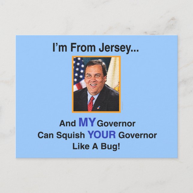 Postal El gobierno Chris Christie Postcard (Anverso)