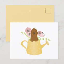 Postal El Goldendoodle En El Agua Puede Amarillo