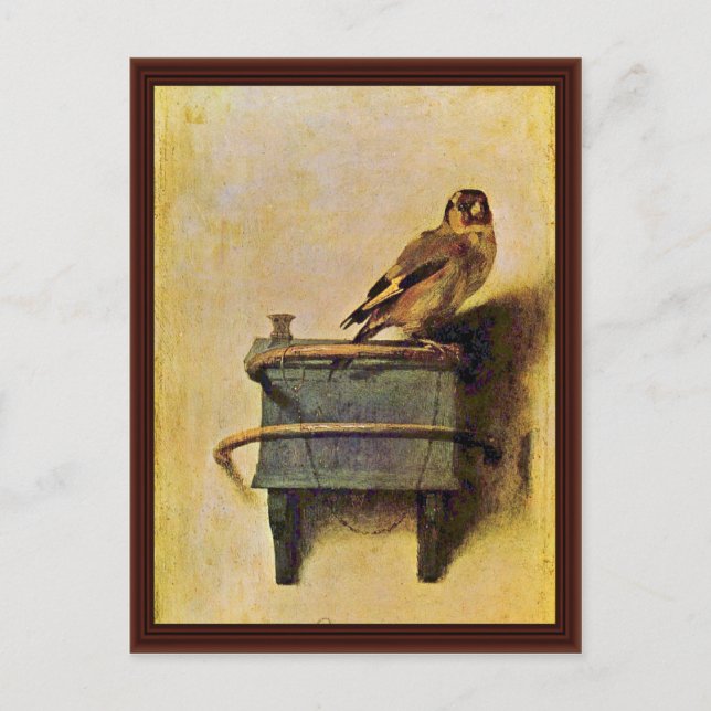 Postal El Goldfinch, Puttertje De Carel Fabritius. (Anverso)