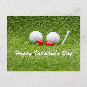 Postal El golf de dos pelotas de San Valentín le encanta 