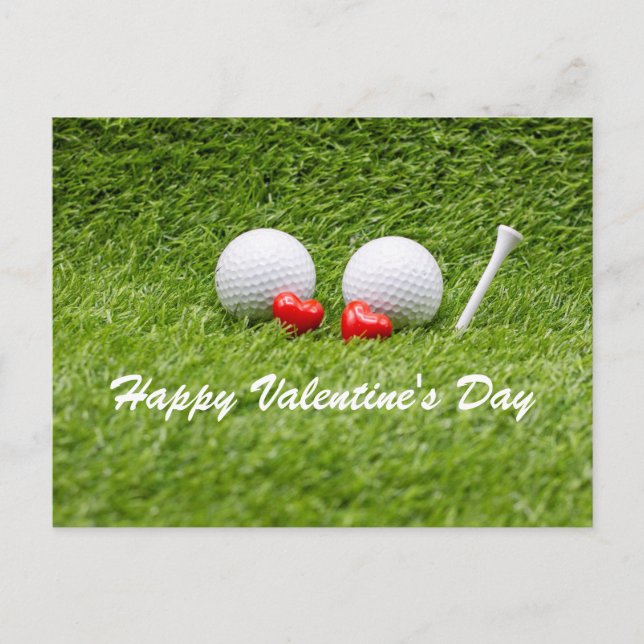 Postal El golf de dos pelotas de San Valentín le encanta  (Anverso)
